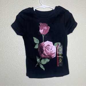 NWT Girls size small 4-5 rose graphic t-shirt